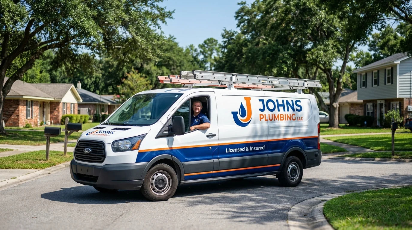 Johns Plumbing LLC service van in Woodbury, TN